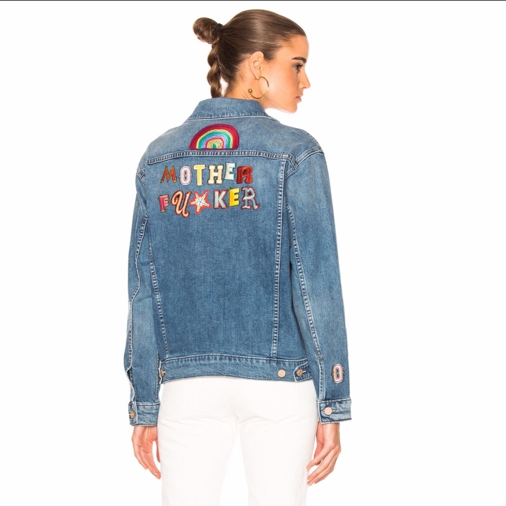 MOTHER DENIM DRIFTER JACKET IN MOTHER F*CKER